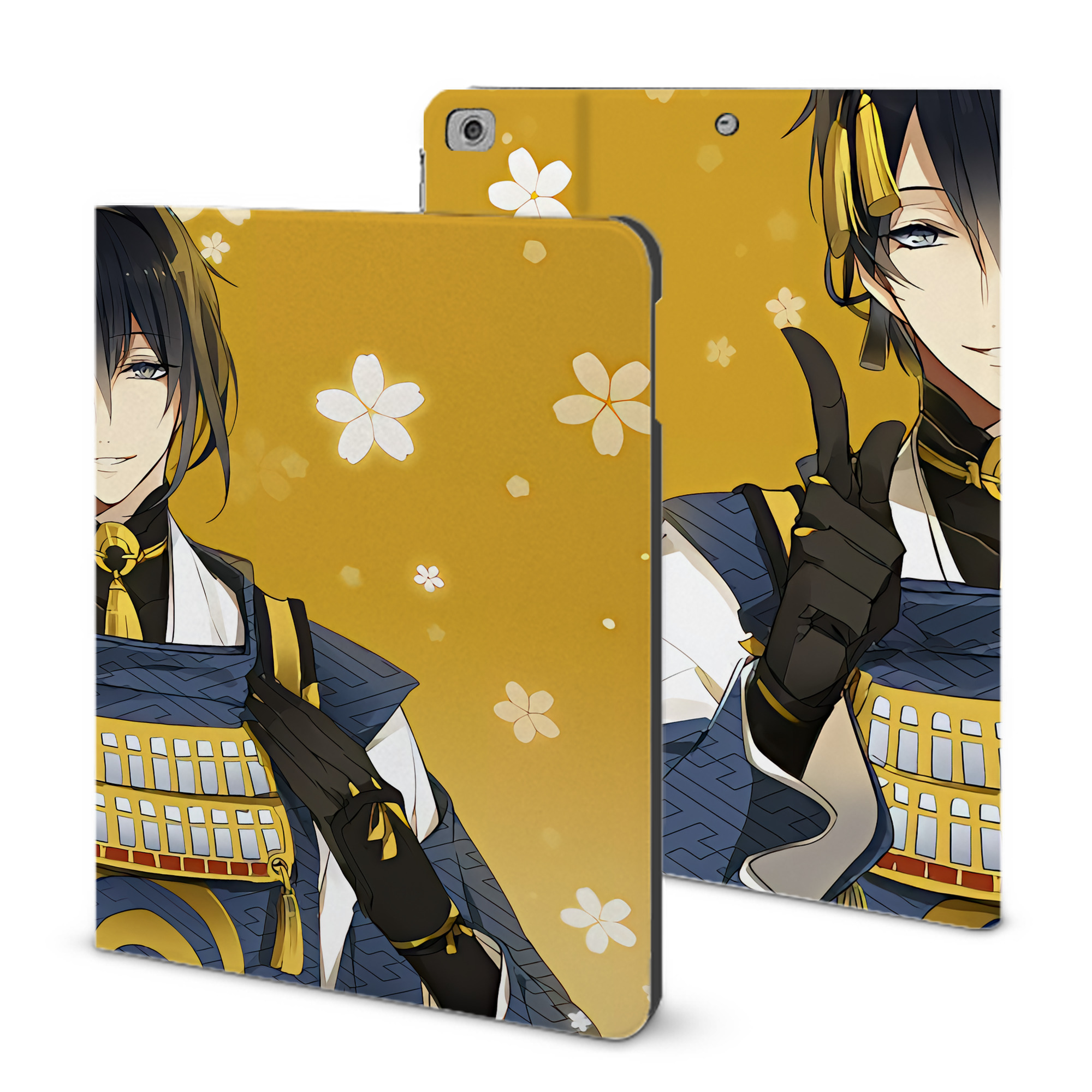 （画像用） 刀剣乱舞 Touken Ranbu IPad ケース ブック型 PUレザー TPU 耐衝撃 軽量 薄型 ペン収納なし 全面保護 IPad 各モデル対応